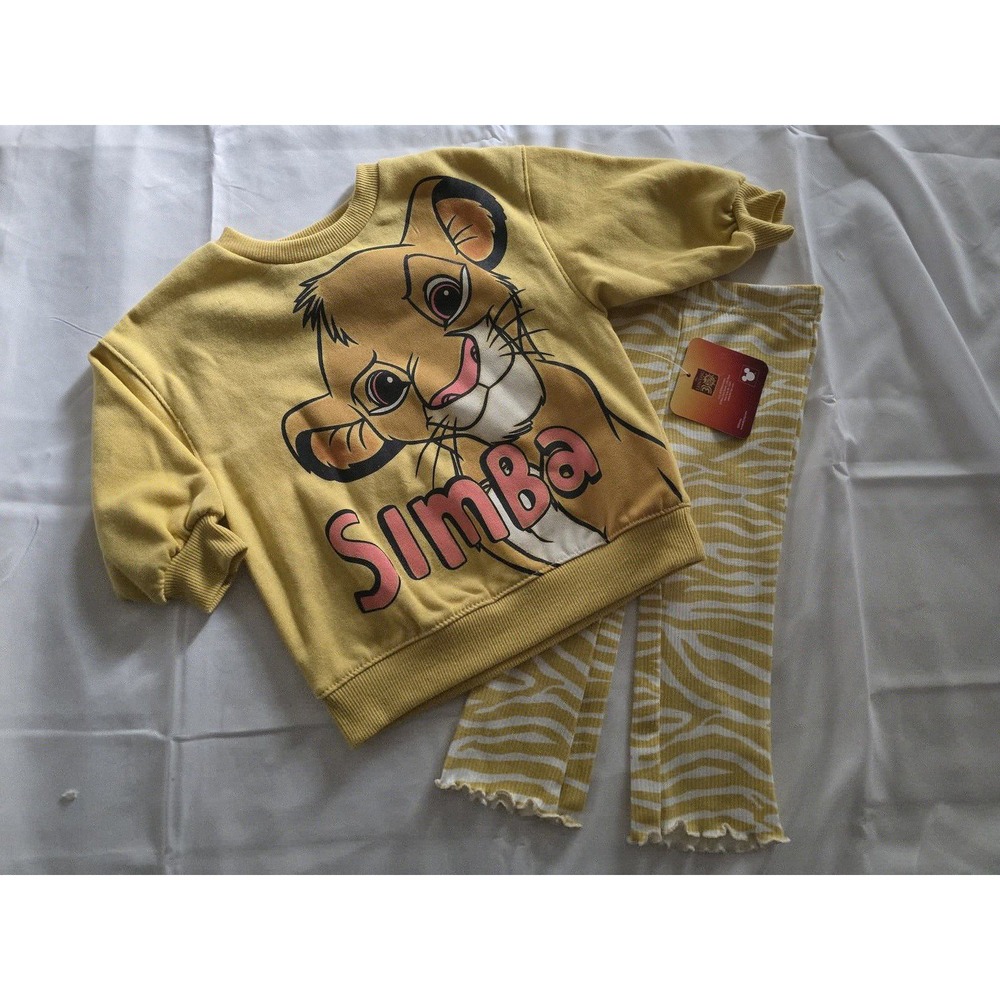 Disney Lion King Girl 18 mo Simba Sweatshirt Leggings 2 Piece Set Yellow Outfit